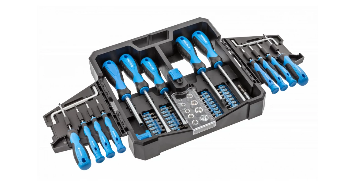 Kép 1/3 - Szerszám Högert Csavarhúzó szett, 64db-os, Crv, bitekkel