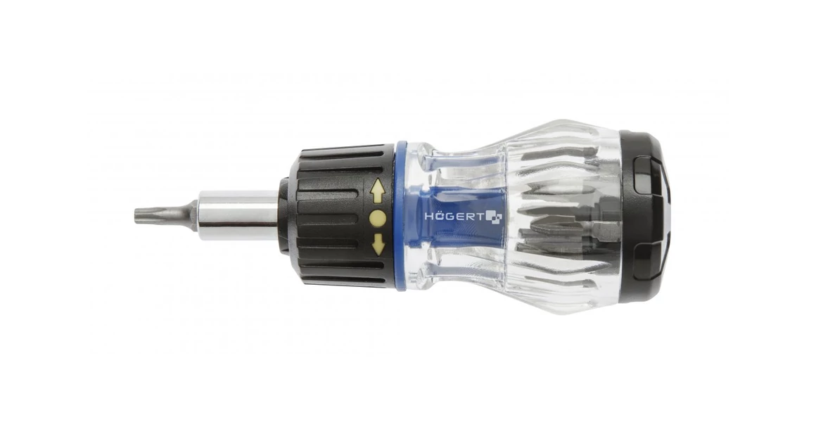 Kép 1/2 - Szerszám Högert Csavarhúzó, mini 10 cm, 9db bittel, SL3, 6, PH1, 2, 3, T15, 20, H4