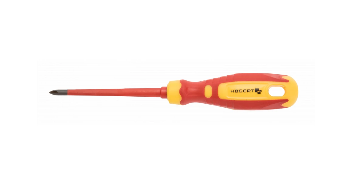 Kép 1/2 - Szerszám Högert Csavarhúzó, PZ1, CrMo, 100/192mm, szigetelt 1000V, Slim / vékonyított véggel