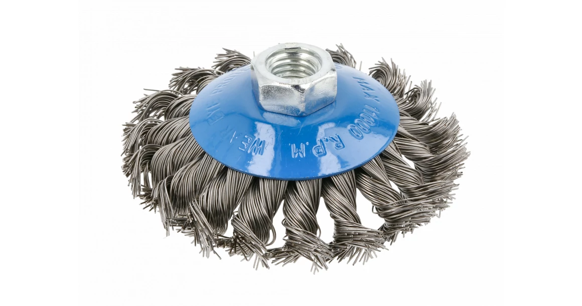 Kép 1/2 - Szerszám Högert Csiszoló korong, drótos, oldalkevés, acél dróttal, 100mm, sarokcsiszolóhoz