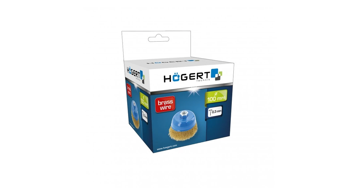 Kép 2/2 - Szerszám Högert Csiszoló korong, drótos, végkefés, sárgaréz dróttal, 100mm, sarokcsiszolóhoz