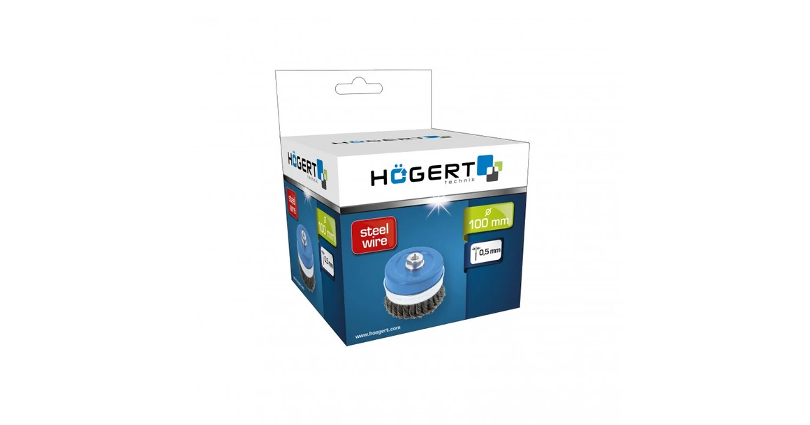 Kép 2/2 - Szerszám Högert Csiszoló korong, drótos, végkefés, acél dróttal, 100mm, sarokcsiszolóhoz