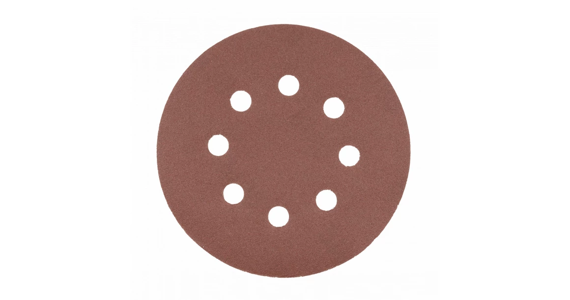 Kép 1/3 - Szerszám Högert Csiszoló papír, kör, tépőzáras, lyukacsos, 125mm, G 40, 5db/csomag