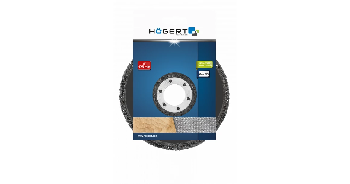 Kép 2/2 - Szerszám Högert Csiszoló korong, rostos rozsdaeltávolító, 125*22,2mm