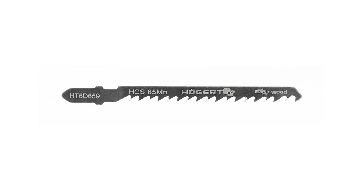 Kép 1/2 - Szerszám Högert Dekopír fűrészlap,  75/100mm, fa, HCS 65Mn,  6 TPI, 5db/csomag, max 40mm