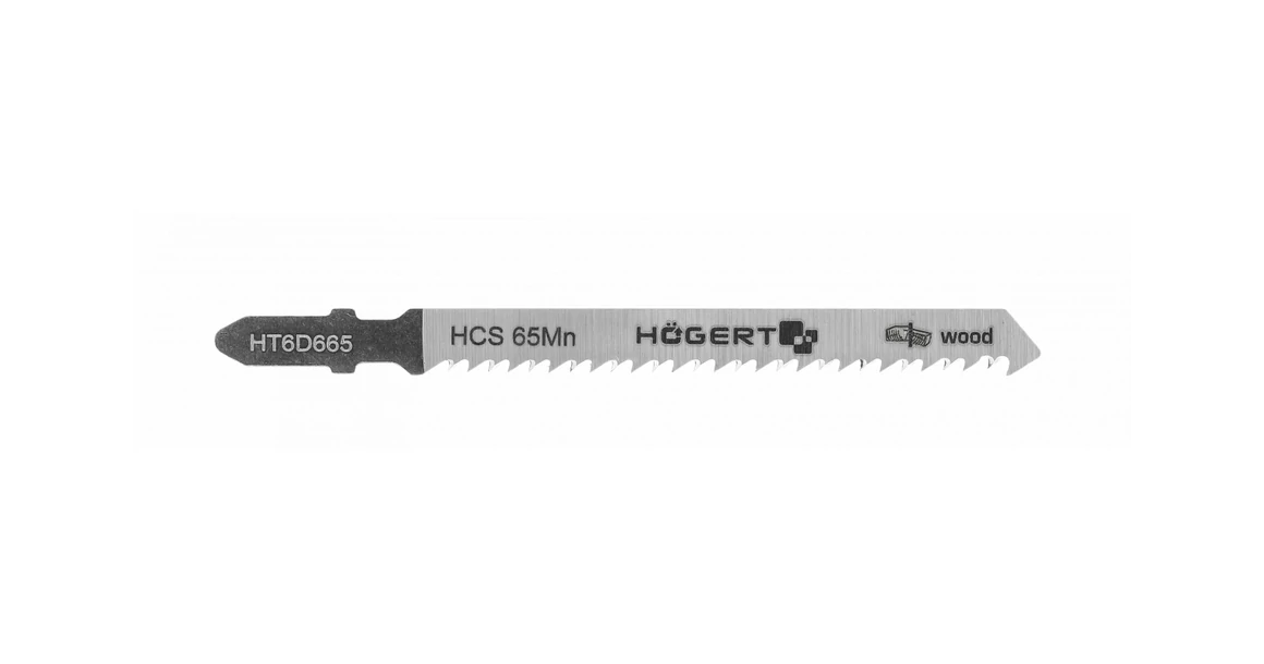 Kép 1/2 - Szerszám Högert Dekopír fűrészlap,  75/100mm, fa, HCS 65Mn, 10 TPI, 5db/csomag, max 30mm