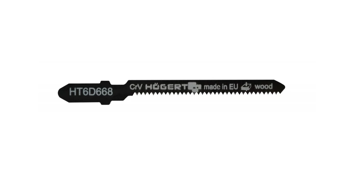 Kép 1/2 - Szerszám Högert Dekopír fűrészlap,  75/100mm, fa, HCS 65Mn,  8 TPI, 5db/csomag, max 30mm, egyenes fogak