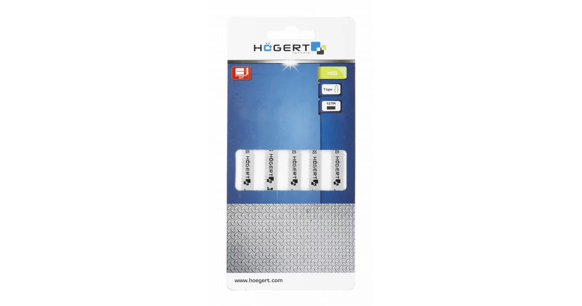 Kép 2/2 - Szerszám Högert Dekopír fűrészlap,  50/76mm, fém, HSS, 12 TPI, 5db/csomag