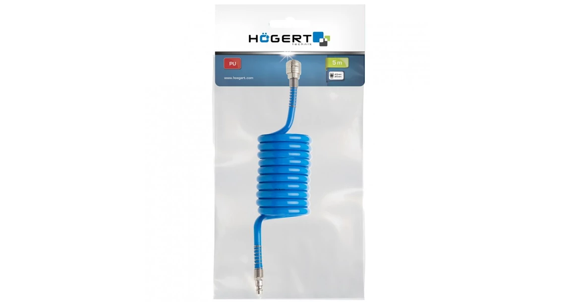 Kép 2/2 - Szerszám Högert Pneomatikus levegőtömlő,  6/8mm,  5fm, csatlakozókkal