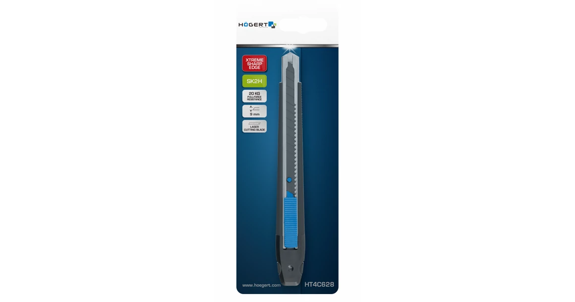 Kép 2/2 - Szerszám Högert Szike, 9mm-es SK2H penge, műanyag, fém pengevezetővel