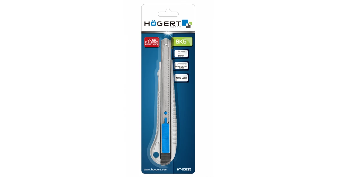 Kép 2/2 - Szerszám Högert Szike, 9mm-es SK5 penge, alu, pengevezető