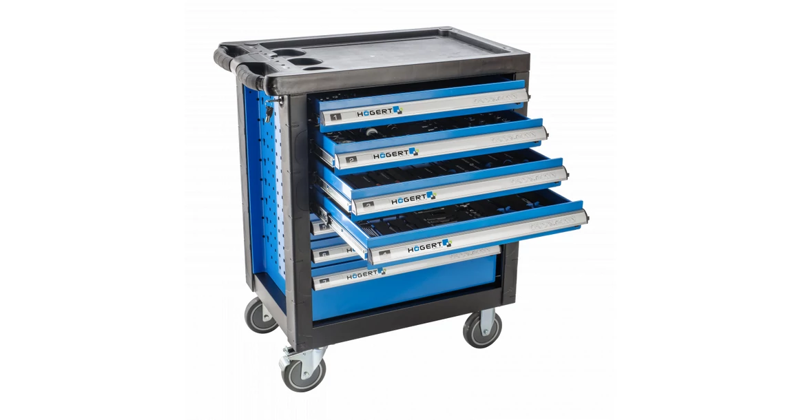 Kép 2/2 - Szerszám Högert Tároló, műhelyszekrény 7 fiókkal, 760*460*910mm