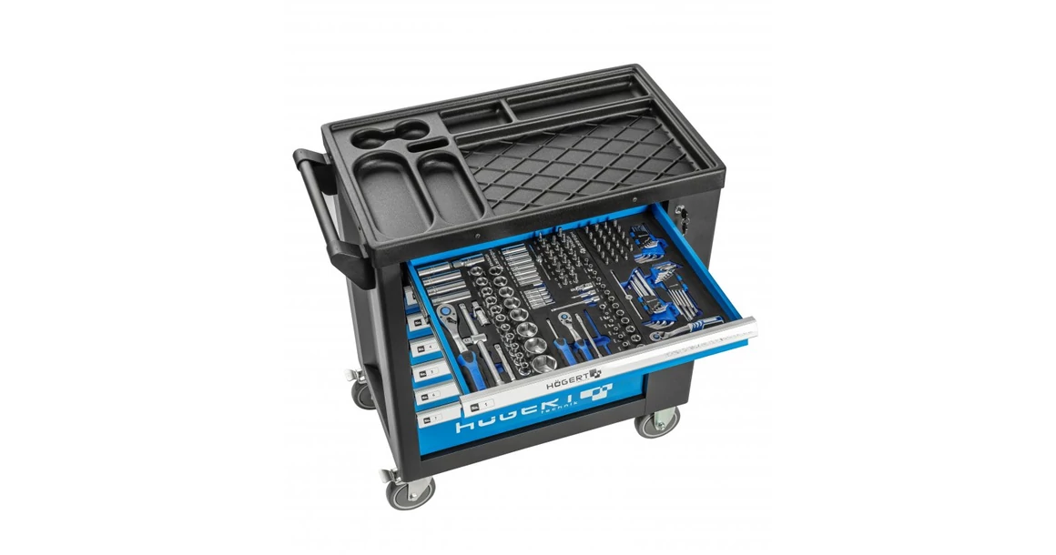 Kép 3/4 - Szerszám Högert Tároló, műhelyszekrény 7 fiókkal, 544db-os szett