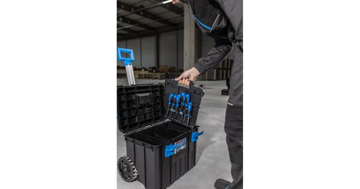 Kép 4/7 - Szerszám Högert Tároló Modular Toolbox koffer kerekes,  50kg teherbírás