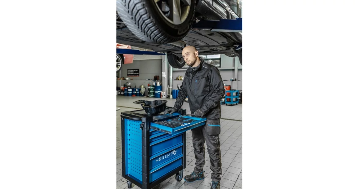 Kép 2/3 - Szerszám Högert Prémium műhelyszekrény, 6 fiókkal
