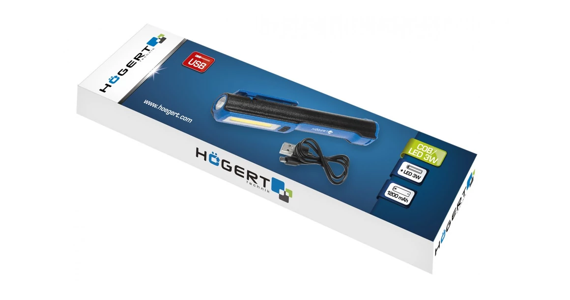 Kép 2/2 - Szerszám Högert Lámpa COB 3W, mágneses, akkumulátoros