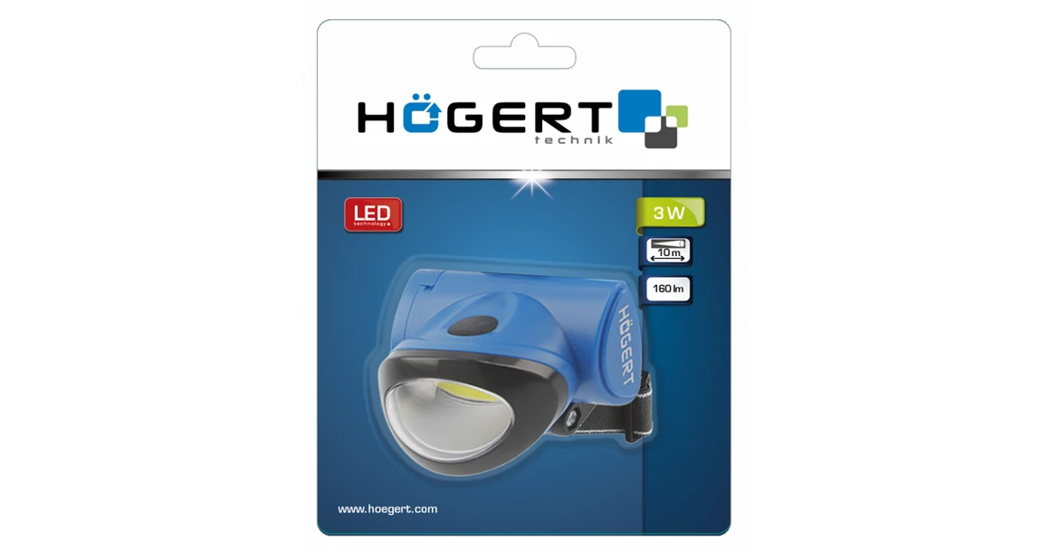 Kép 2/2 - Szerszám Högert Lámpa 3W, fejlámpa, 160lm, IP20, elemes / 3*AAA nem tartozék /