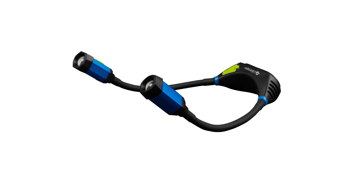 Kép 3/5 - Szerszám Högert Lámpa, ALU+ABS, zseblámpa, akku Li-Ion 3,7V 2000mAh, nyakban hordható