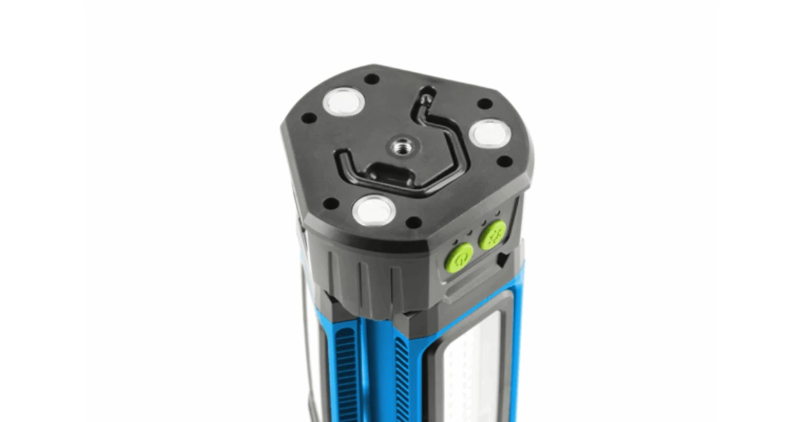 Kép 4/4 - Szerszám Högert Lámpa, COB LED, 10W, munkalámpa, 7000lm, IP54, akku Li-Ion 7,4V 4000mAh, 1500mm állvánnyal