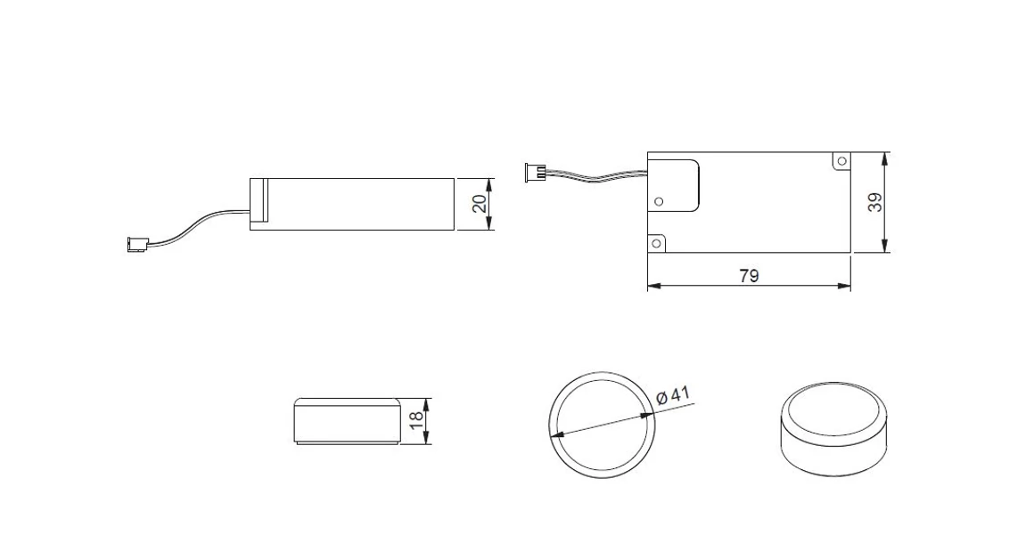 Kép 2/2 - Kapcsoló, érintős, CCT-hez, távvezérlős, fényerőszabályozóval, 12V, Max 60W, Mini AMP csatlakozóval, fehér