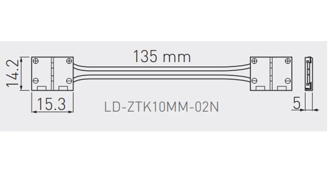 Kép 2/2 - LED csatlakozó, XC11 toldó 150mm kábellel, 10mm szalaghoz, fehér