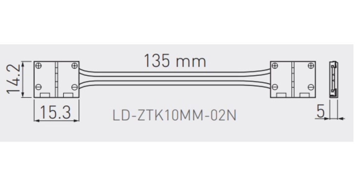 Kép 2/2 - LED csatlakozó, XC11 toldó 150mm kábellel, 10mm szalaghoz, fehér