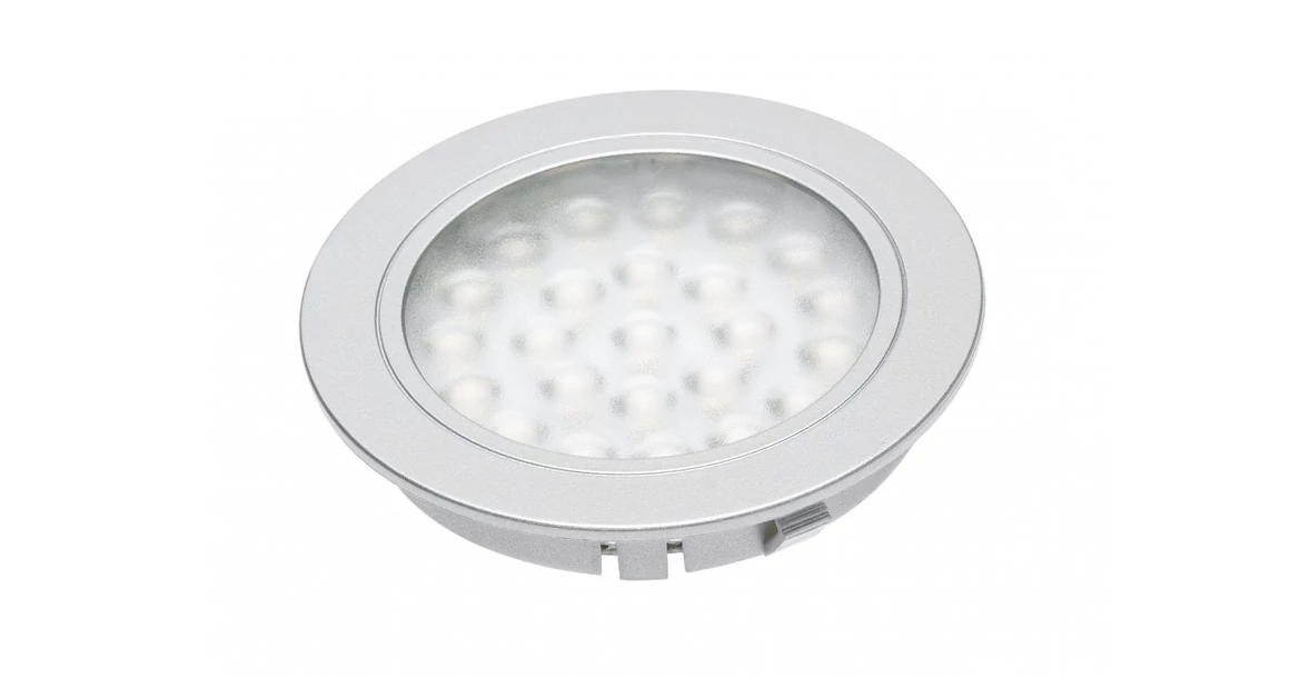 Kép 1/2 - LED Lámpatest ALVARO meleg fehér, 12V DC, 1.7W, 24 SMD3528, 3000K, 130 lm,  2 méteres kábel miniAMP, alumínium, műanyag házzal