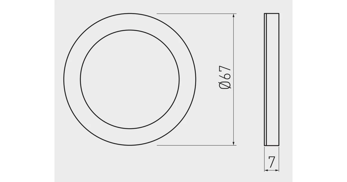 Kép 2/2 - LED Lámpatest, CASTELLO semleges fehér, 67mm, felületre szerelhető, 12V, 180lm, 2,8W, kábellel, csatlakozóval, érintő kapcsolóval