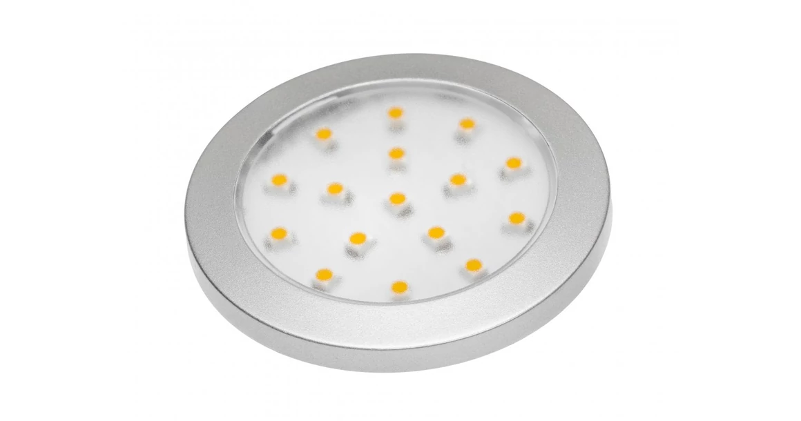 Kép 1/2 - LED Lámpatest, LUMINO, meleg fehér, 60mm, felületre szerelhető, 12V, 80lm, 1,5W, kábellel, csatlakozóval