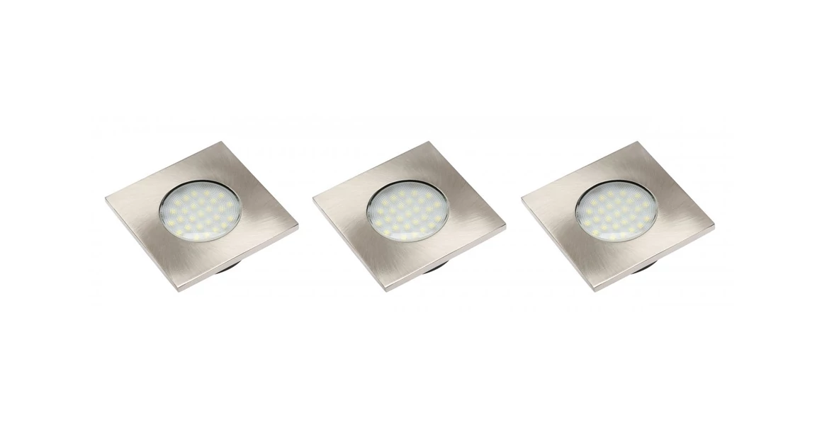 Kép 2/3 - LED Lámpatest, MARBELLA 3-as szett, meleg fehér, 69*69mm, 12V, 80lm, 4,5W, kábellel, csatlakozóval