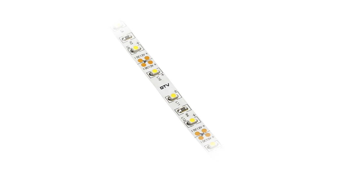 Kép 2/2 - LED szalag 2835, 600 LED/5 fm, semleges fehér, 12W/fm,  60W/5fm , 10mm , 5fm/tekercs, 12V, IP20, 1600lm/m