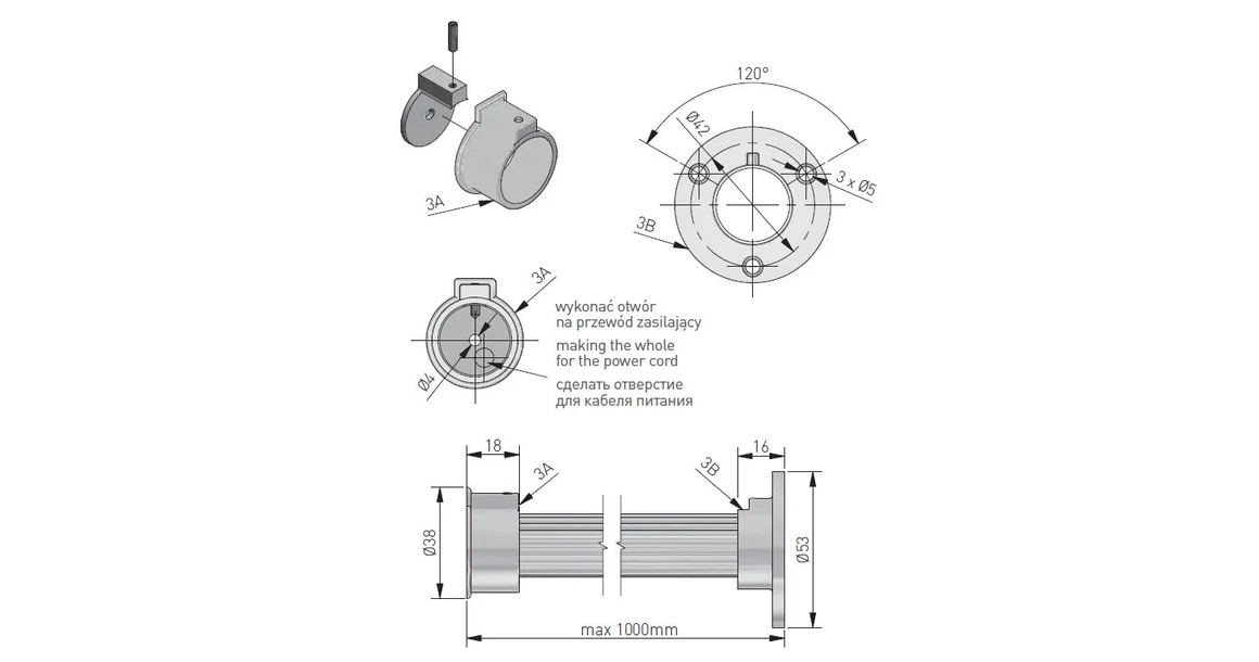 Kép 4/9 - LED Profil végzáró, GLAXDR, mándlirúdhoz, 10 db/csomag, szürke