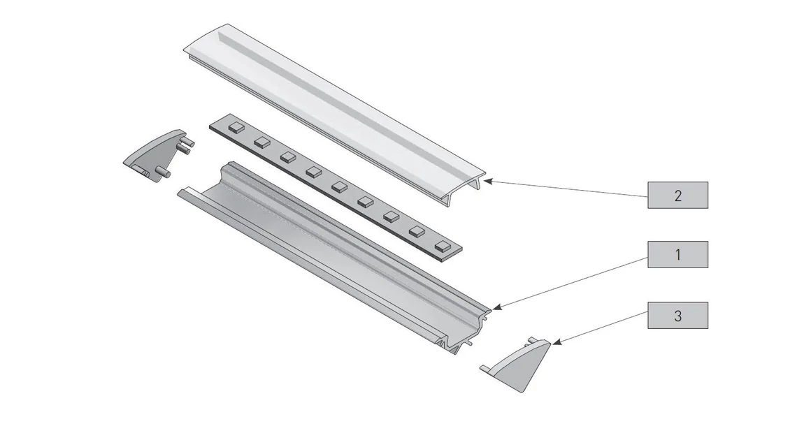 Kép 3/6 - LED profil, csavarozható, GLAXKT sarokprofil, 2fm, alu elox