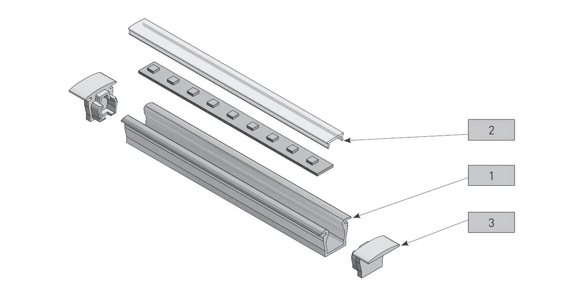 Kép 2/4 - LED profil végzáró, GLAXMIC, microhoz, 10 db/csomag, szürke