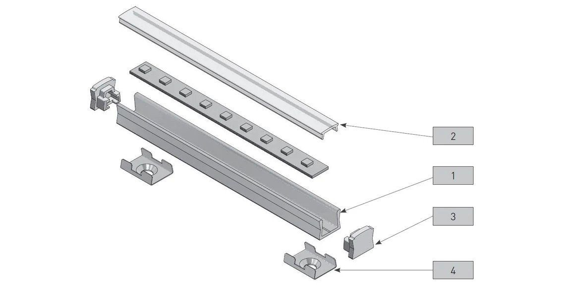 Kép 3/5 - LED profil, csavarozható, GLAXMICNK, 2m, alu elox