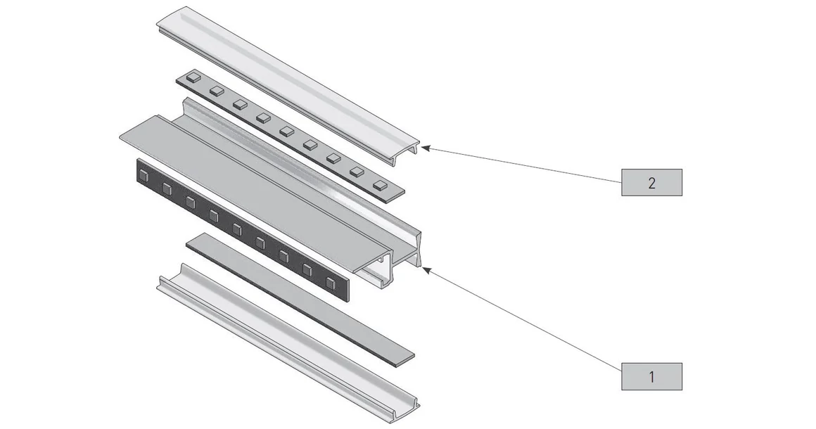 Kép 3/6 - LED profil, élre rögzíthető GLAXMPK, 2m, alu elox