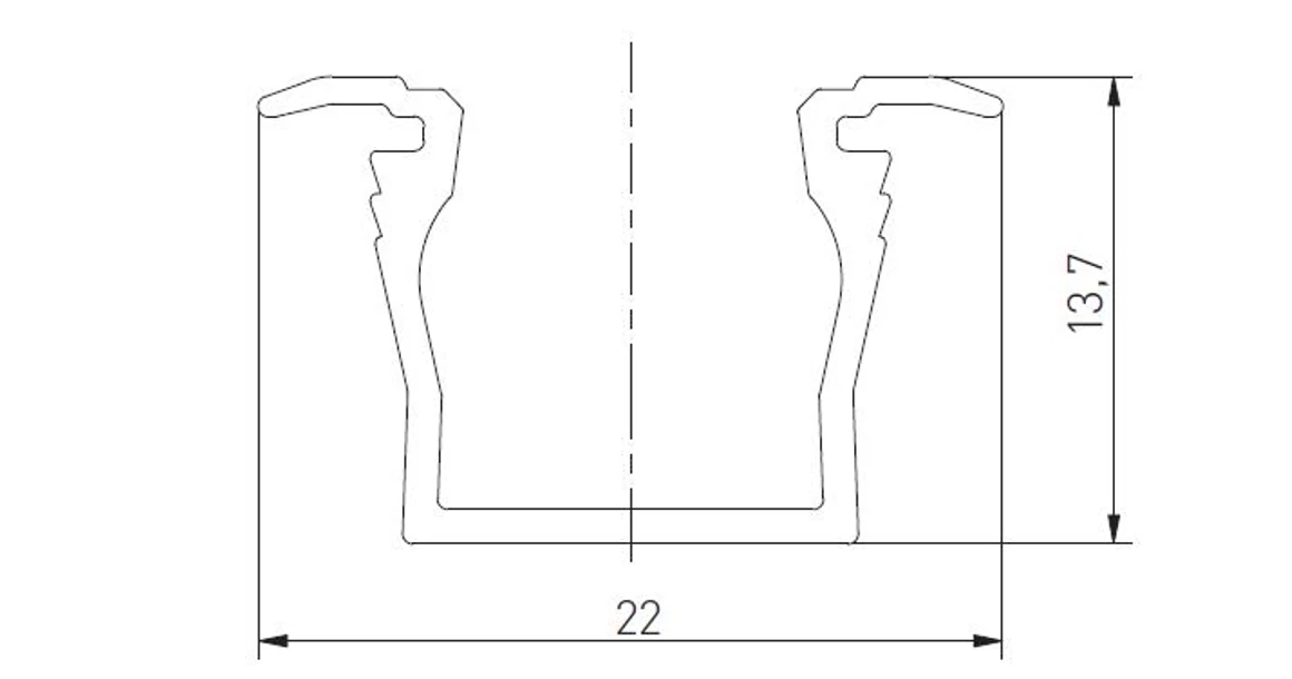 Kép 2/6 - LED profil, bemarható, GLAXMW, 2fm, alu elox