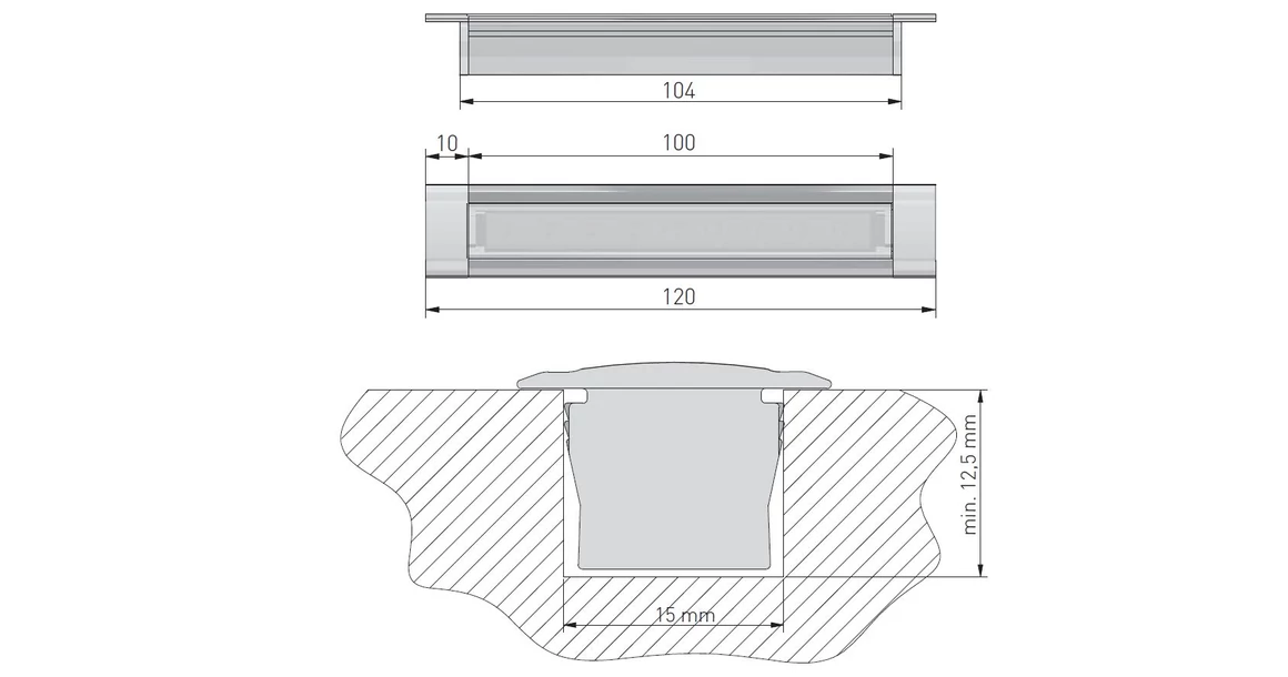 Kép 4/6 - LED profil, bemarható, GLAXMW, 2fm, alu elox
