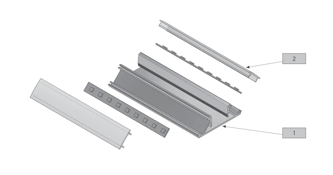 Kép 3/6 - LED profil, élre rögzíthető, GLAXNBD, 16mm laphoz, 3fm, alu elox