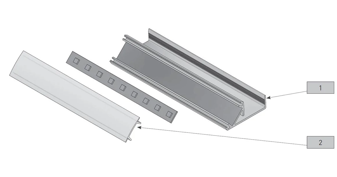 Kép 3/6 - LED profil, élre rögzíthető, GLAXNBJ, 16mm laphoz, 3fm, alu elox