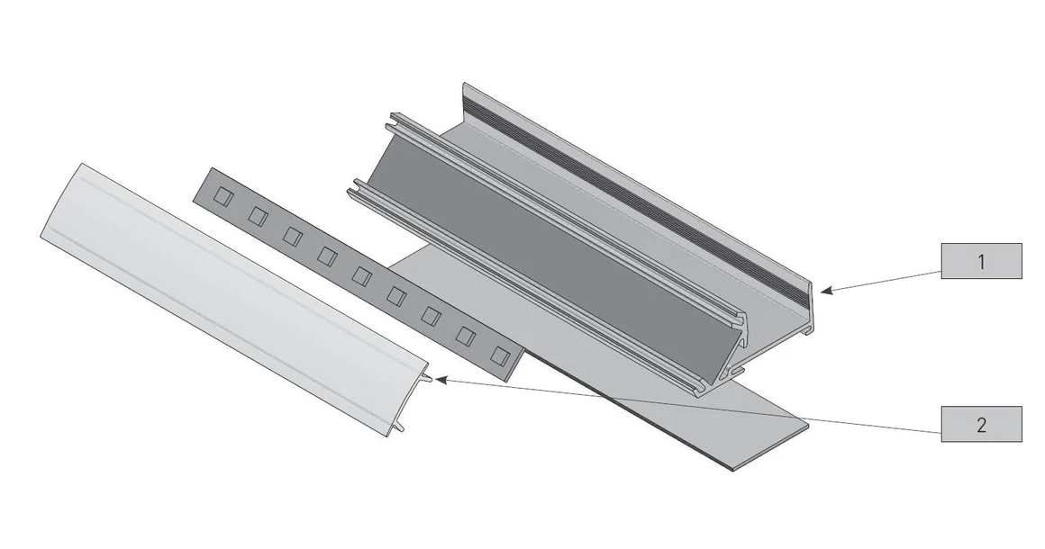Kép 3/6 - LED profil, élre rögzíthető, GLAXNBJW, 16mm laphoz, 3fm, alu elox