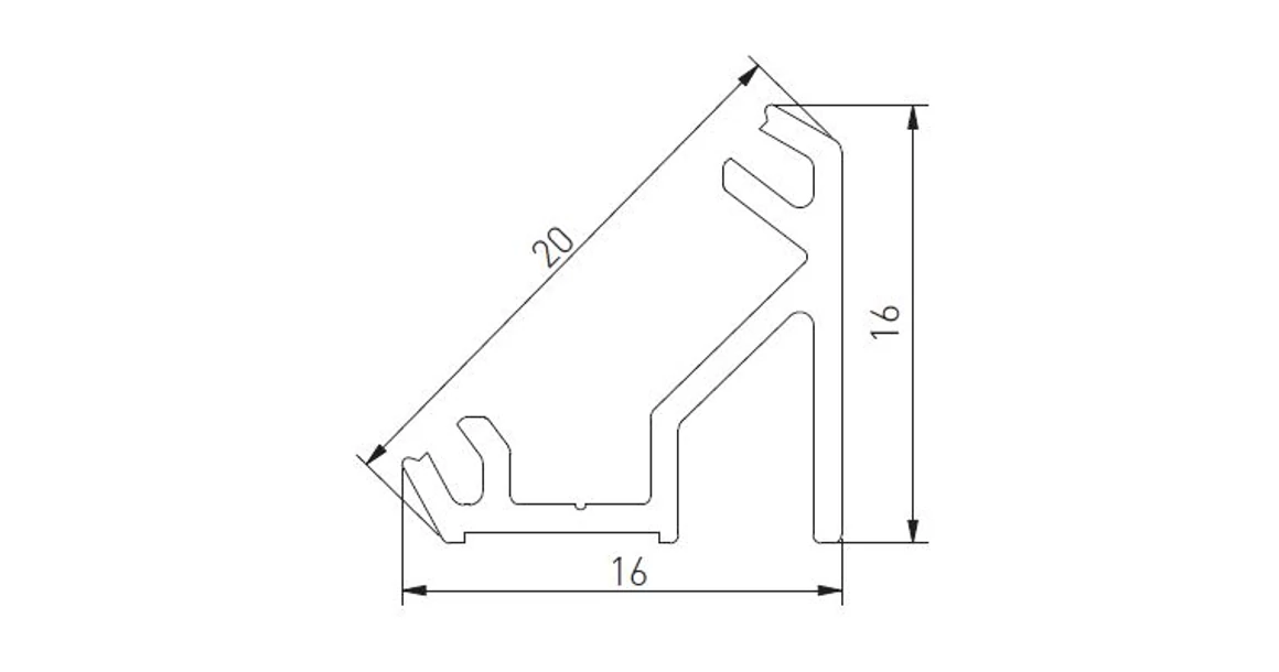 Kép 2/6 - LED profil, csavarozható, GLAXNKKT sarokprofil, 2fm, alu elox