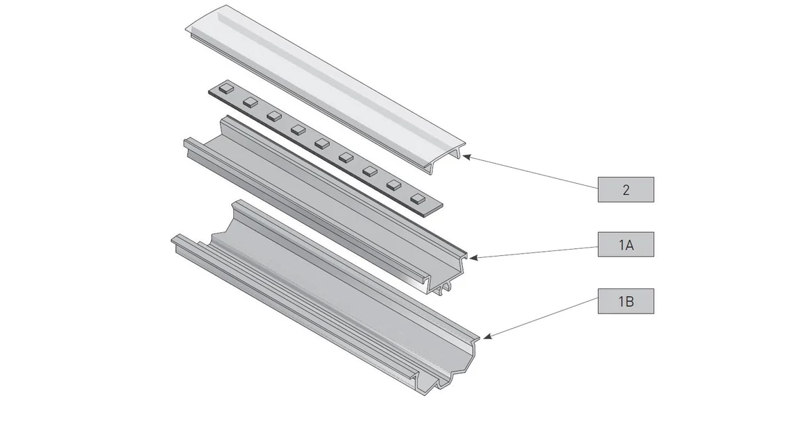 Kép 3/6 - LED profil, bemarható, GLAXREG2, 2fm, alu elox