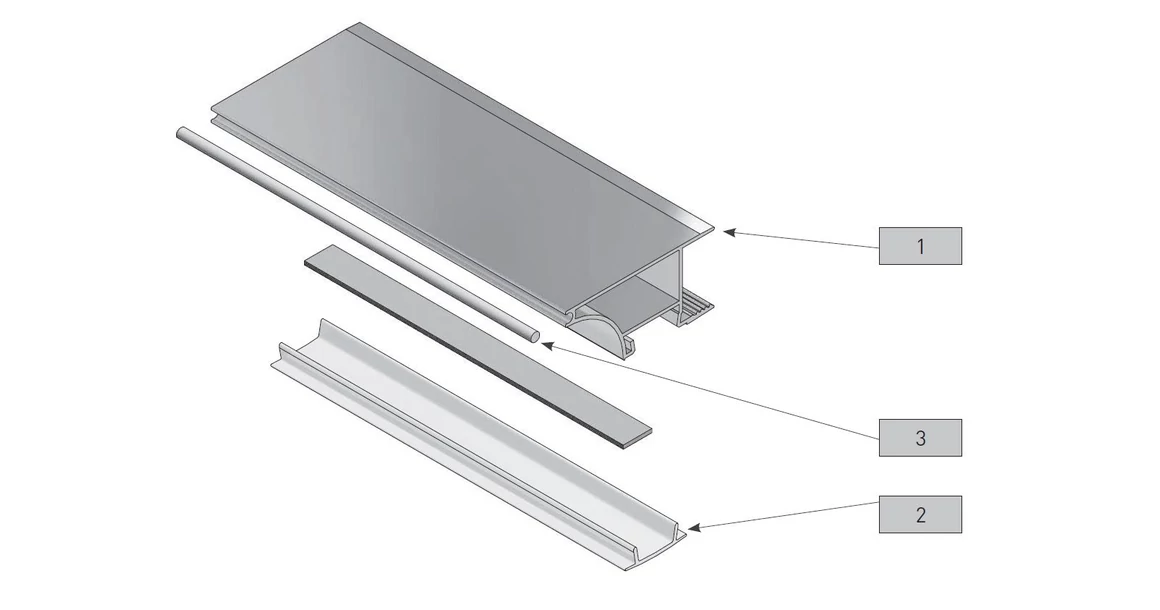 Kép 3/6 - LED profil, élre rögzíthető, GLAXWN, 2m, 18mm laphoz, alu elox