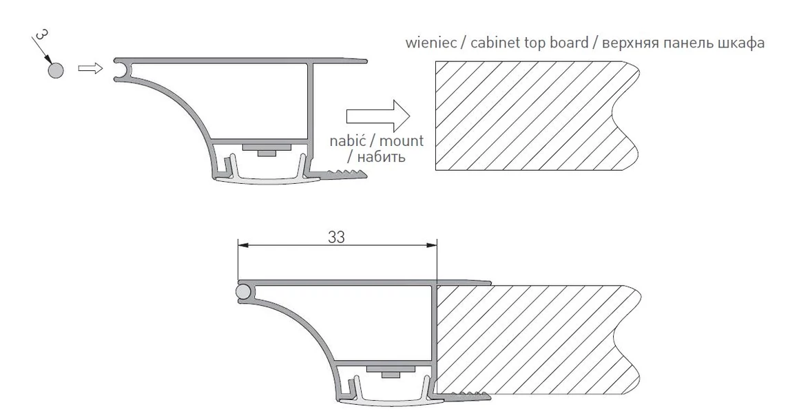 Kép 4/6 - LED GLAXWN profilhoz, ütköző gumi szalag, 10fm, fekete