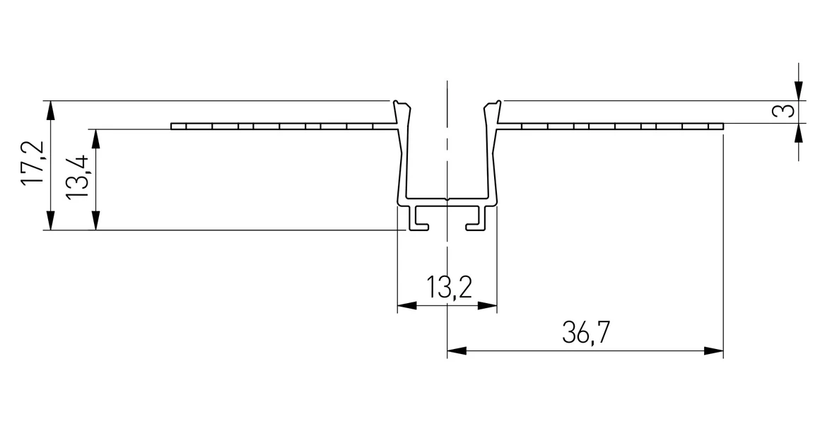 Kép 10/10 - LED Profil gipszkartonhoz, GLAXGKL, 3fm, alu elox