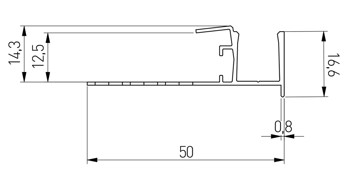 Kép 8/8 - LED Profil gipszkartonhoz, GLAXGKW, 3fm, alu elox