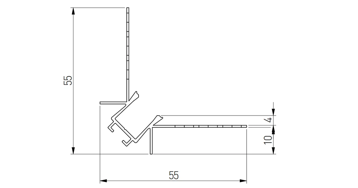 Kép 5/5 - LED Profil gipszkartonhoz, GLAXGKWK, 3fm, alu elox