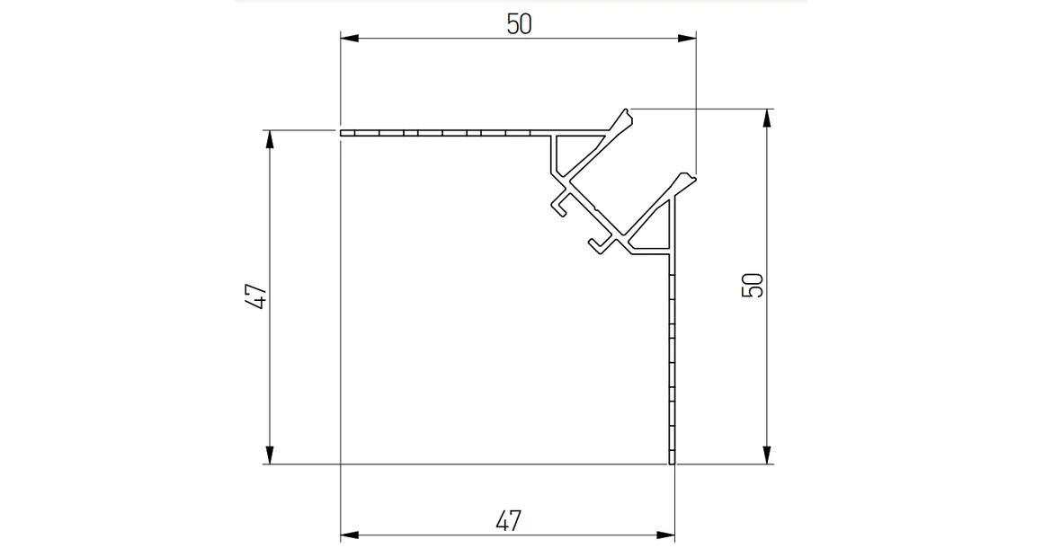 Kép 6/6 - LED Profil gipszkartonhoz, GLAXGKZK, 3fm, alu elox