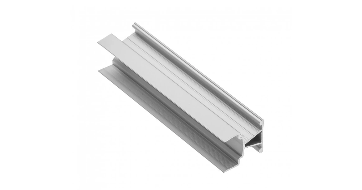 Kép 1/4 - LED Profil GLAXMNBDW, polc élre rögzíthető, kétoldalú, döntött, 19mm bútorlaphoz, 3fm, alu elox